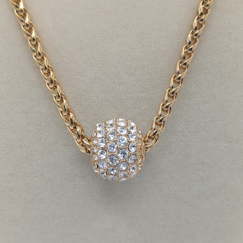 Joan Rivers Rhinestone Pave Ball Pendant Necklace